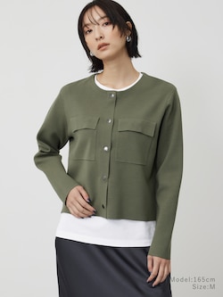 レーヨンブレンドクルーネックカーディガン