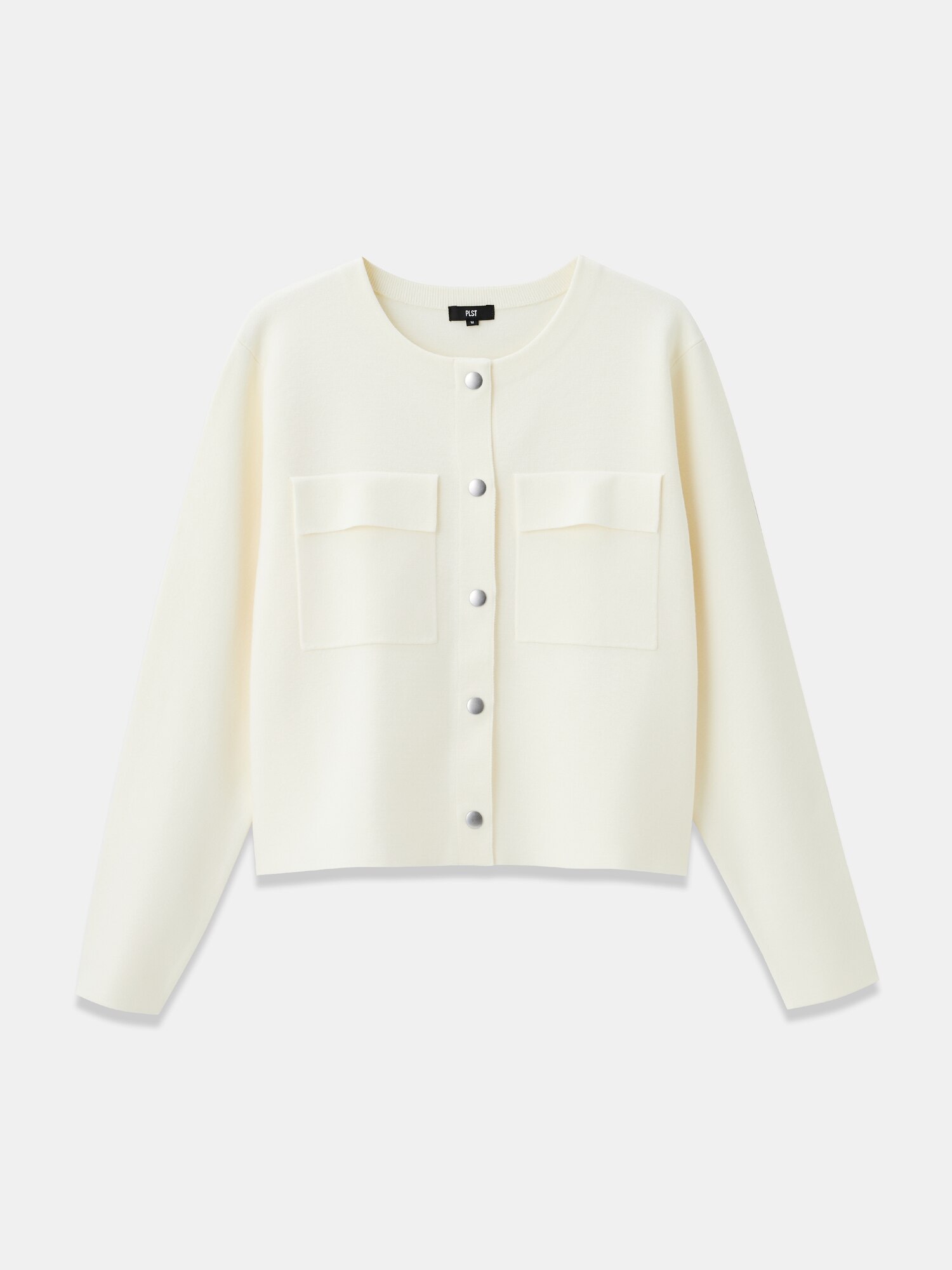 PLST - PLST 今期UVカットレーヨンブレンドクルーネックカーディガン  ボーダー　S PLST(プラステ)公式 | UVカットレーヨンブレンドメタルボタン
