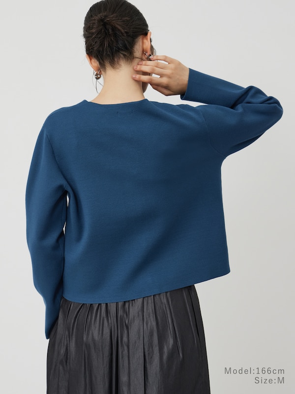 レーヨンブレンドクルーネックカーディガン