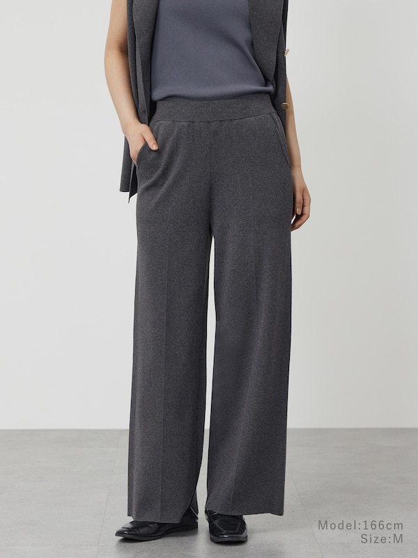 レーヨンブレンドニットパンツ