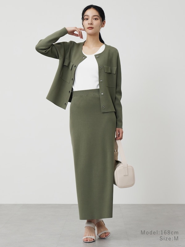 レーヨンブレンドナローニットスカート