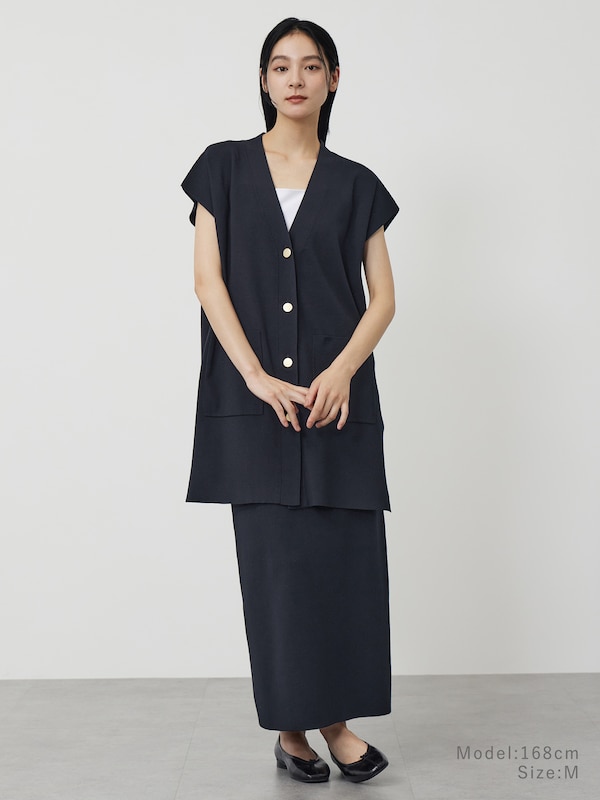 レーヨンブレンドナローニットスカート