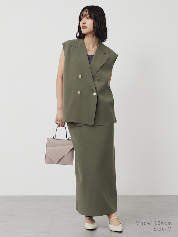 レーヨンブレンドナローニットスカート