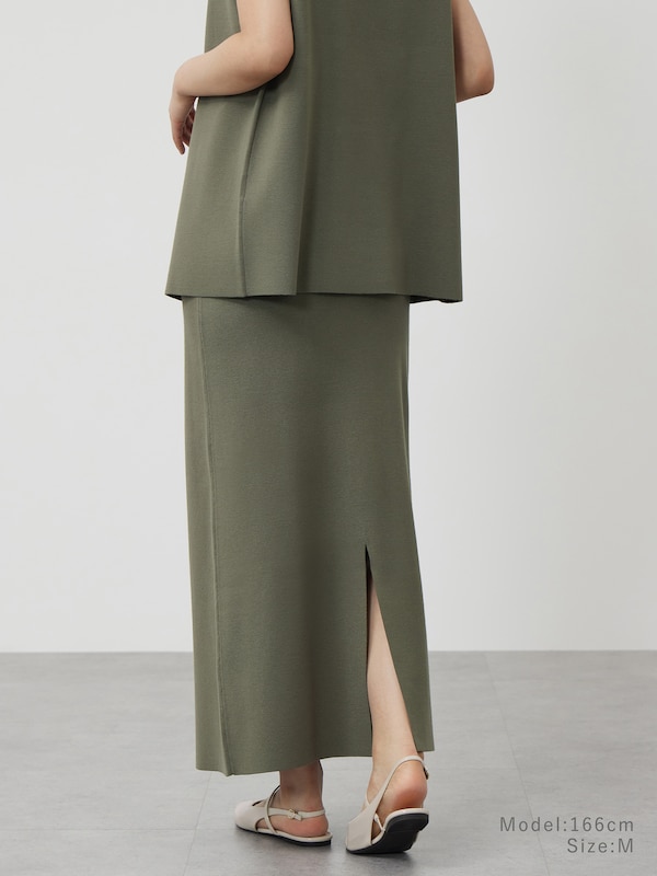 レーヨンブレンドナローニットスカート