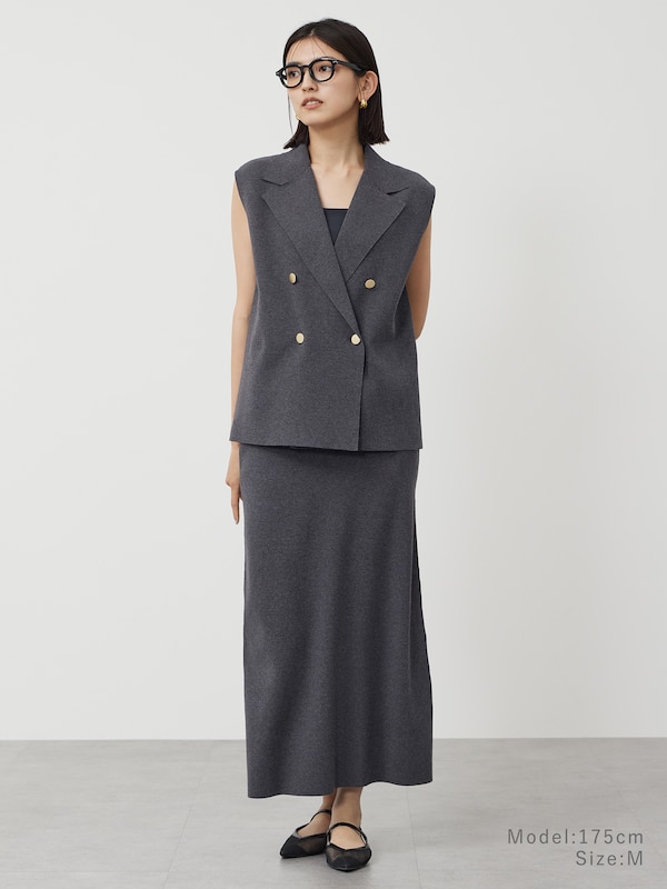 レーヨンブレンドナローニットスカート