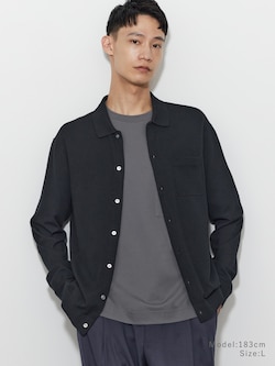 レーヨンブレンドポロカーディガン