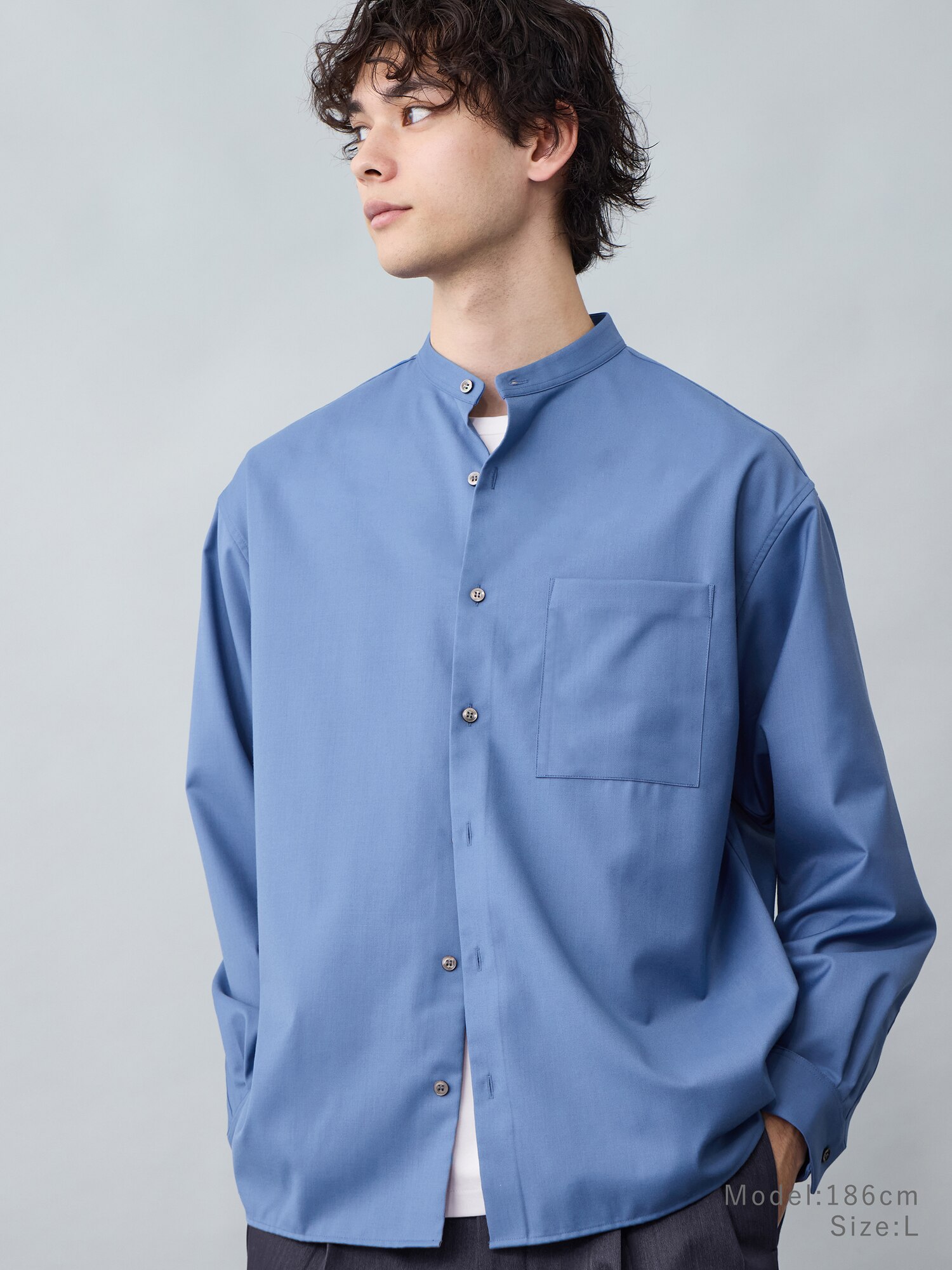 PLST(プラステ)公式 | レーヨンブレンドバンドカラーシャツ