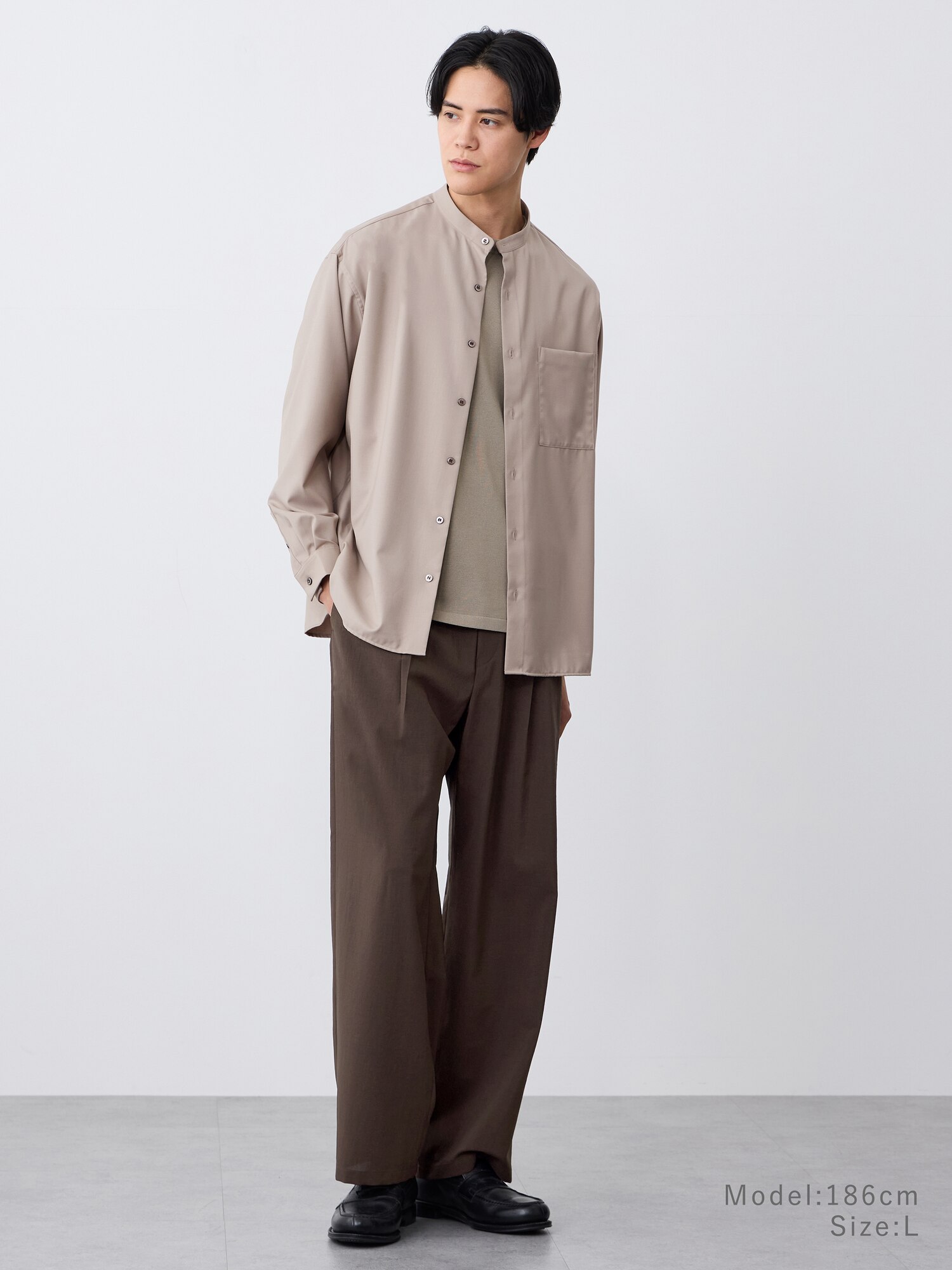 PLST(プラステ)公式 | レーヨンブレンドバンドカラーシャツ