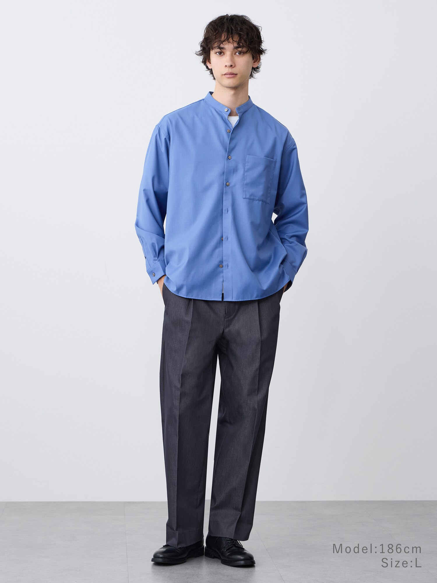 PLST(プラステ)公式 | レーヨンブレンドバンドカラーシャツ