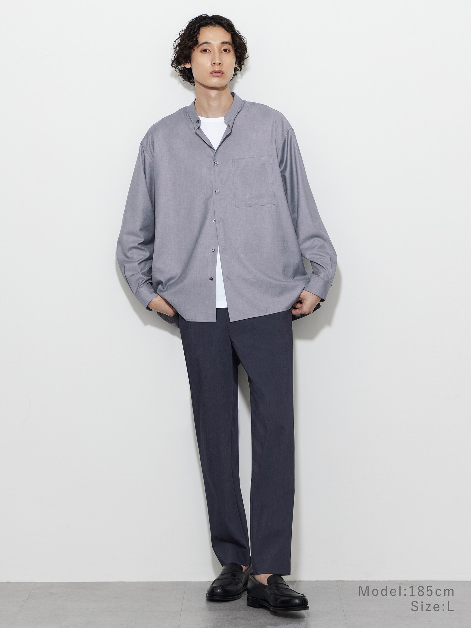 PLST(プラステ)公式 | レーヨンブレンドバンドカラーシャツ