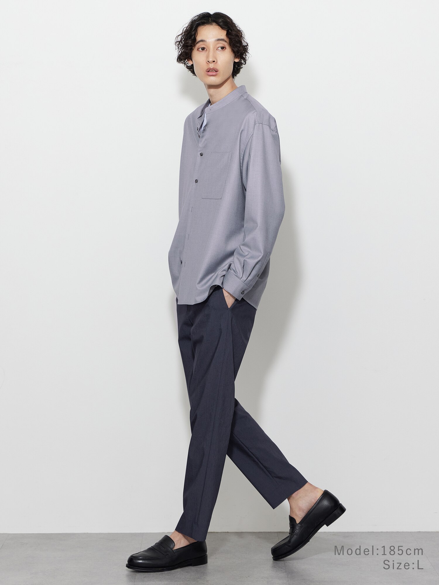 PLST(プラステ)公式 | レーヨンブレンドバンドカラーシャツ