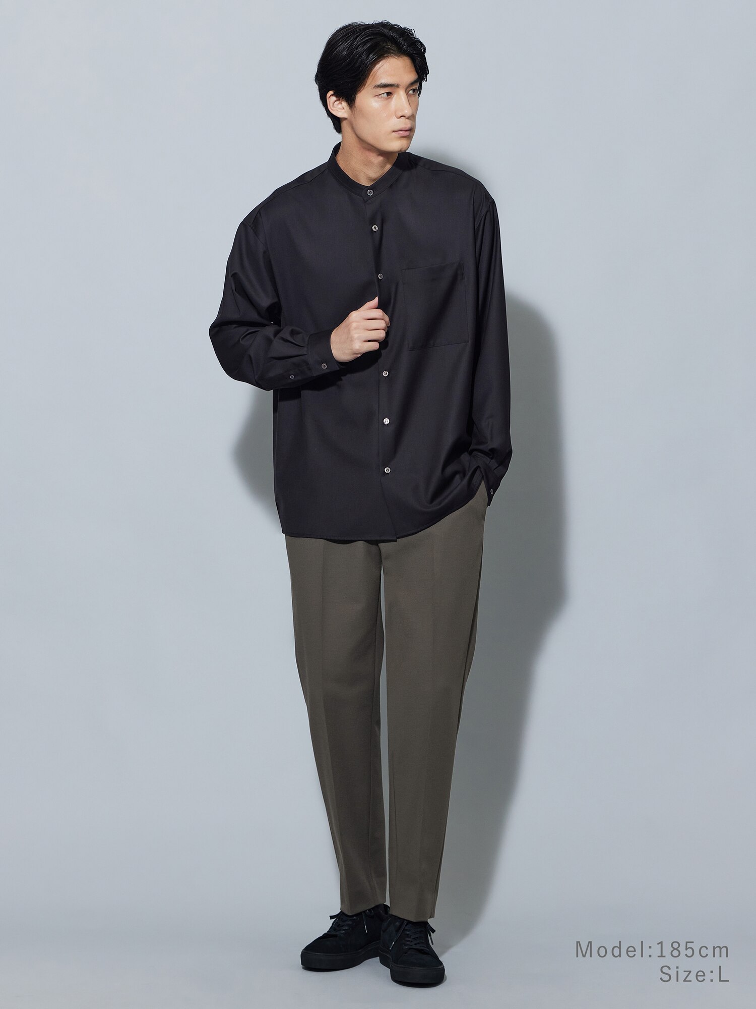 PLST(プラステ)公式 | レーヨンブレンドバンドカラーシャツ