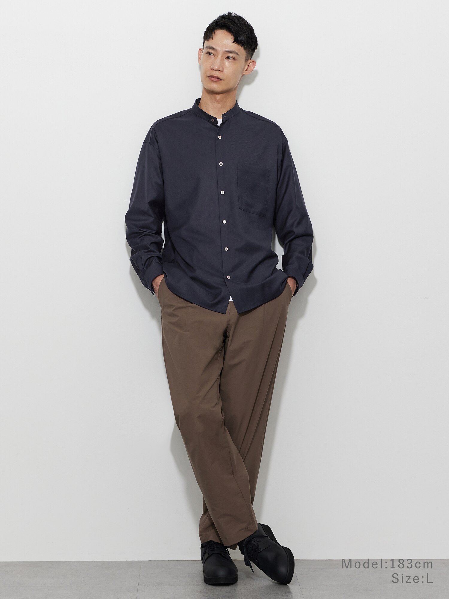 PLST(プラステ)公式 | レーヨンブレンドバンドカラーシャツ