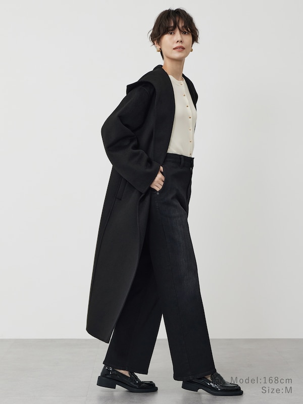 【丈長め】ワイドストレートジーンズ