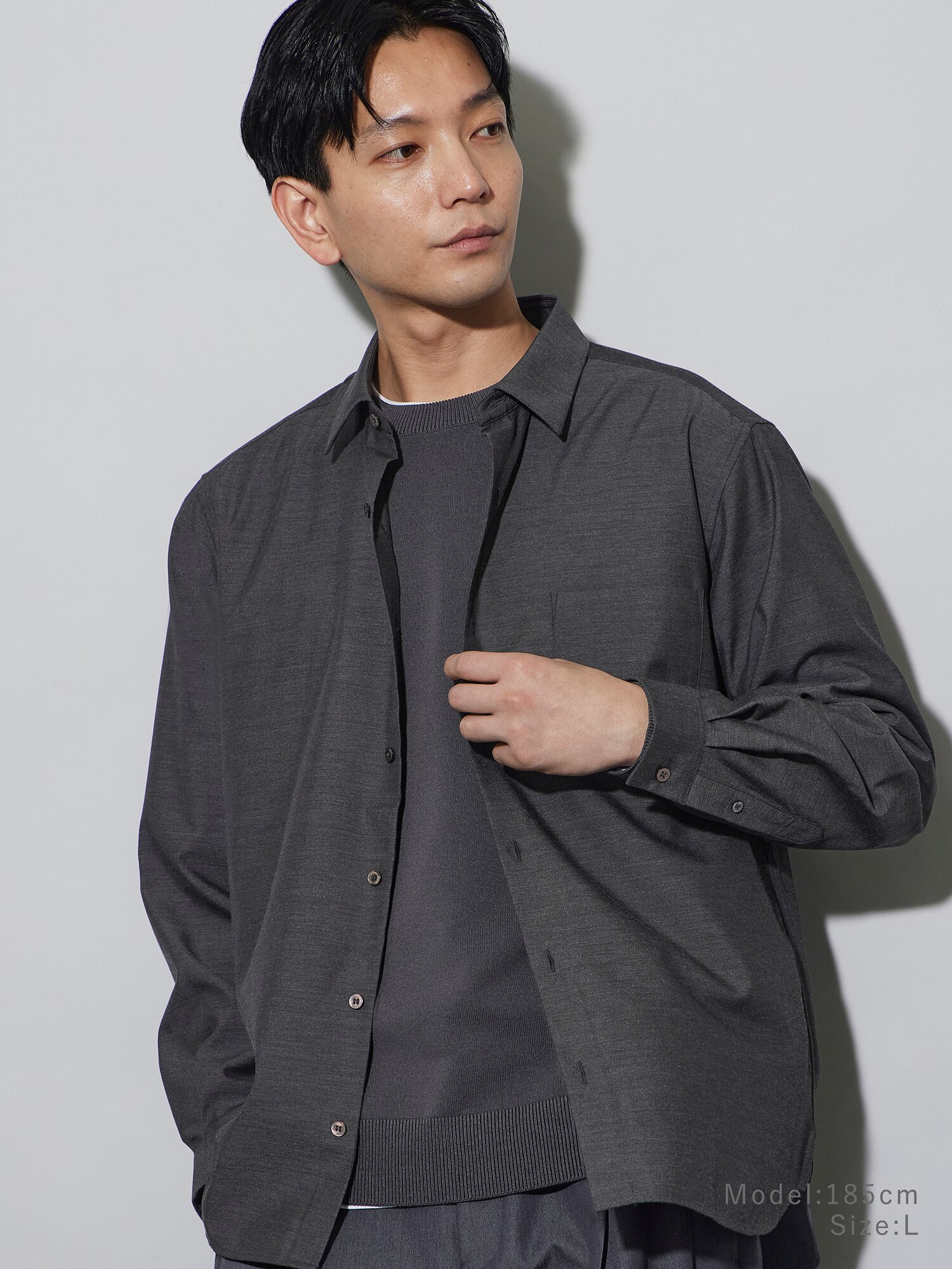 レーヨンブレンドレギュラーカラーシャツ