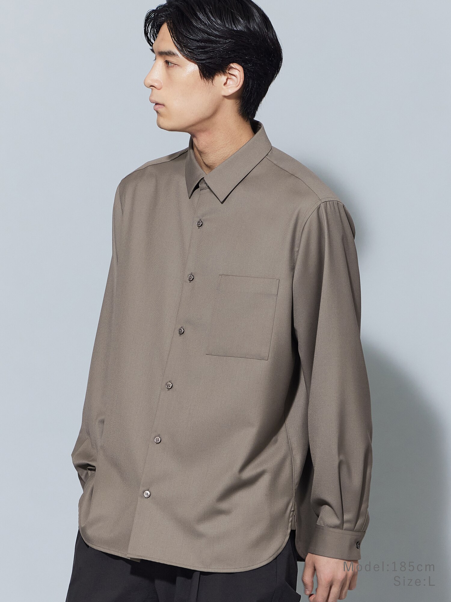 レーヨンブレンドレギュラーカラーシャツ