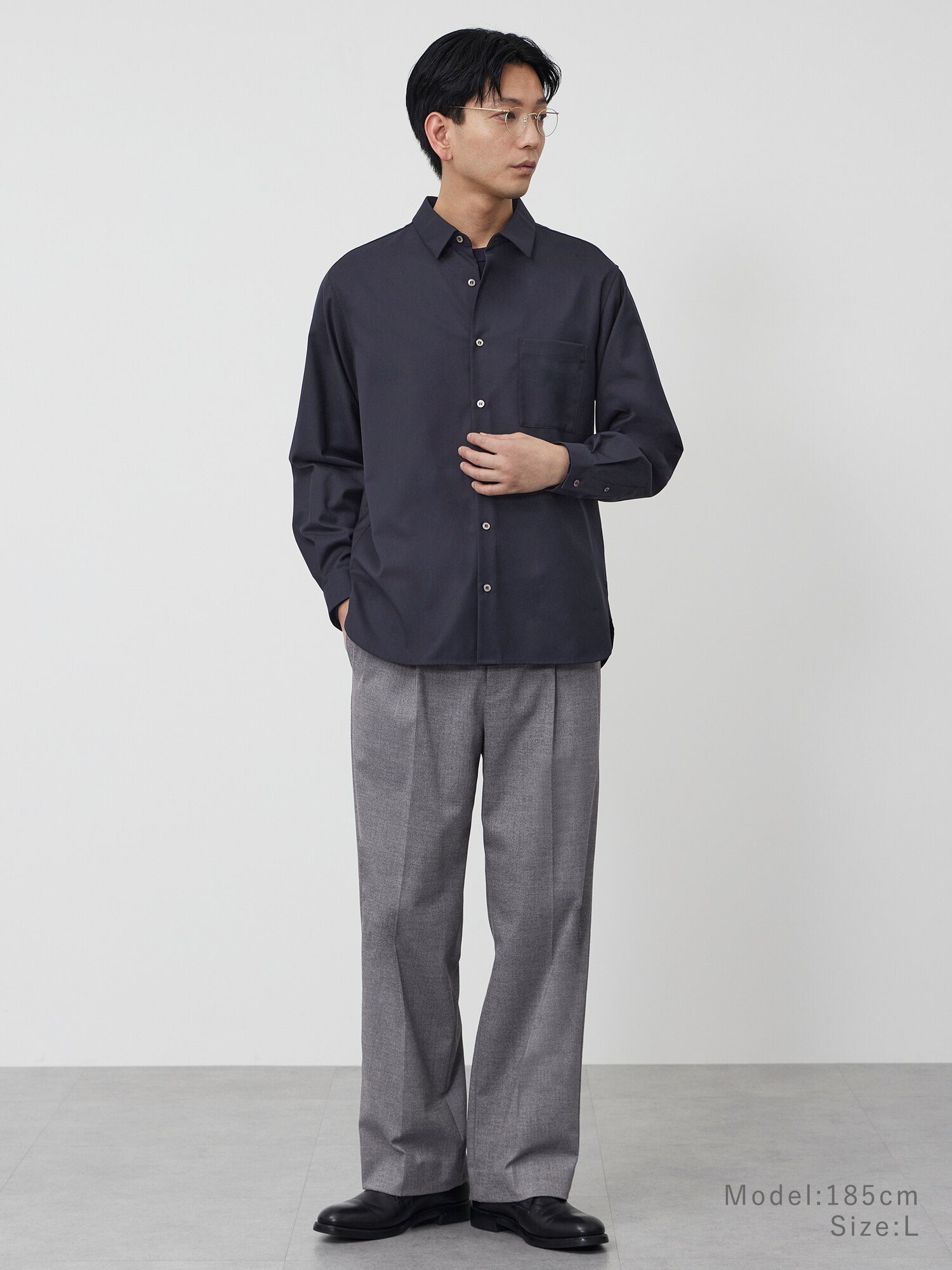 PLST(プラステ)公式 | レーヨンブレンドレギュラーカラーシャツ