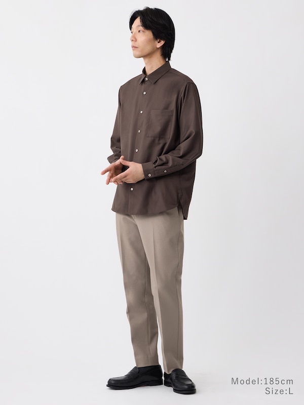 【レビュー高評価】レーヨンブレンドレギュラーカラーシャツ
