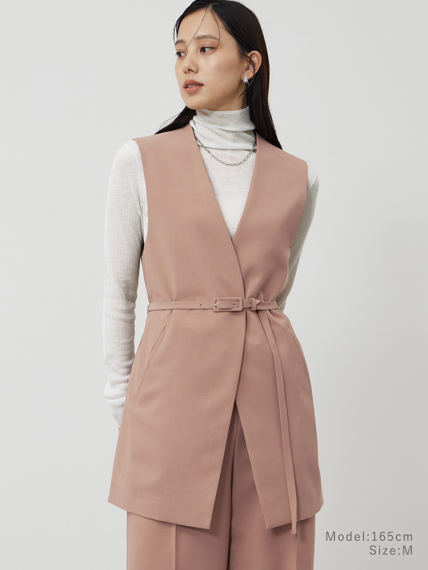 PLST ストレッチツイルベルテッドジレ　M PLST(プラステ)公式 | ストレッチツイルベルテッドジレ