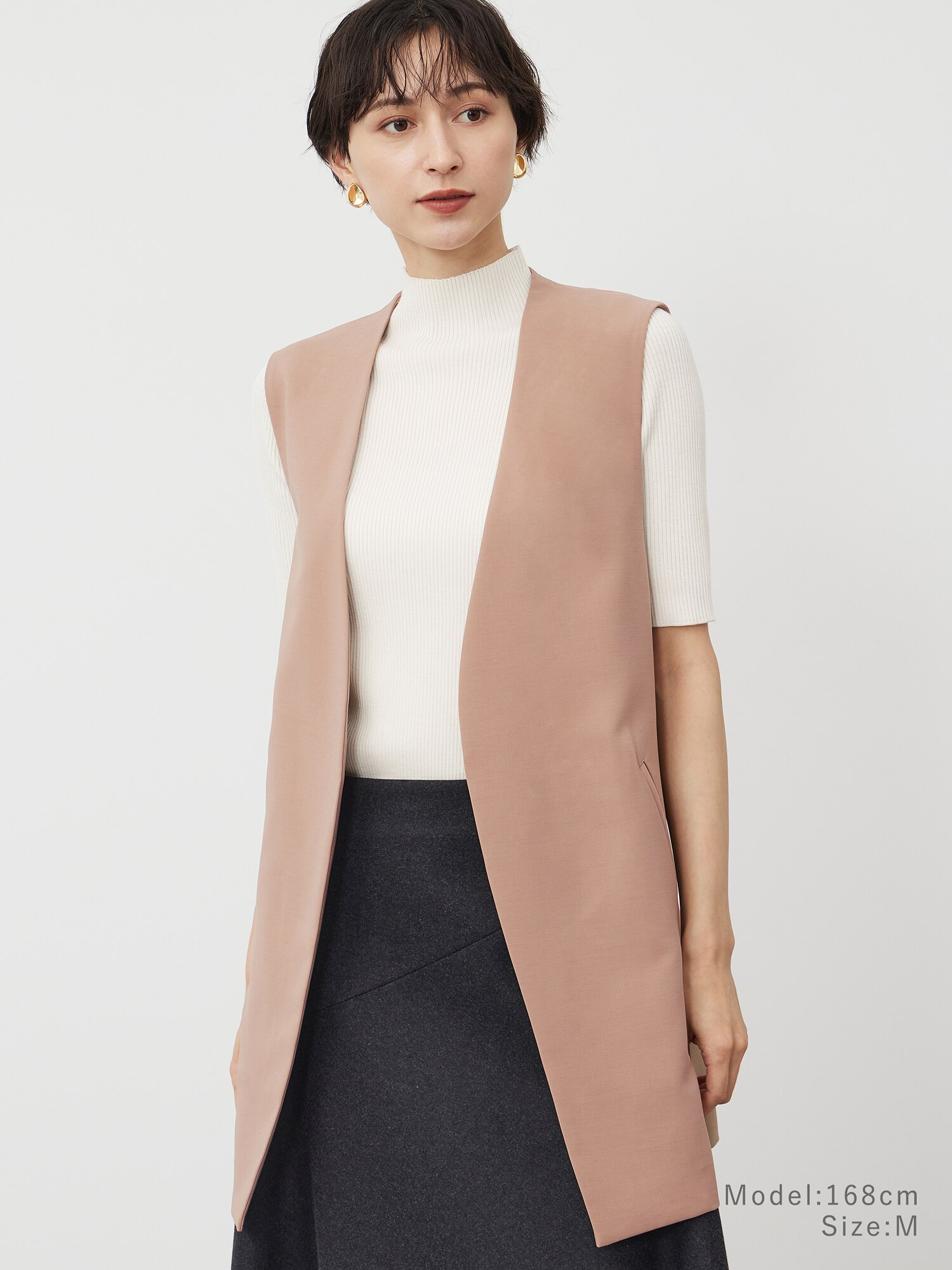 PLST ストレッチツイルベルテッドジレ　M PLST(プラステ)公式 | ストレッチツイルベルテッドジレ