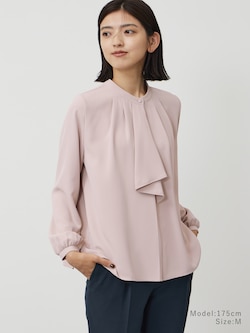 UVカットフリルタイブラウス