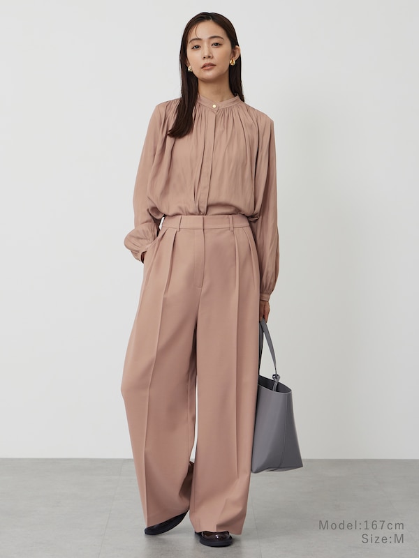 ストレッチツイル2タックワイドフルレングスパンツ