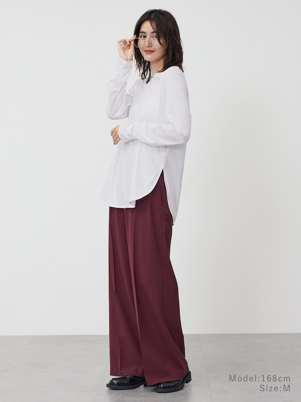 グロスジャージーレイヤードインナー（シャーリング）