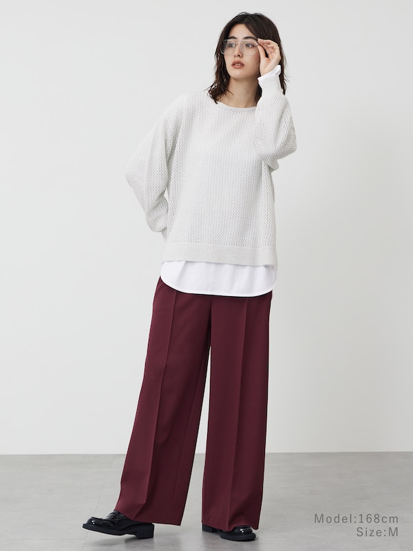 グロスジャージーレイヤードインナー（シャーリング）