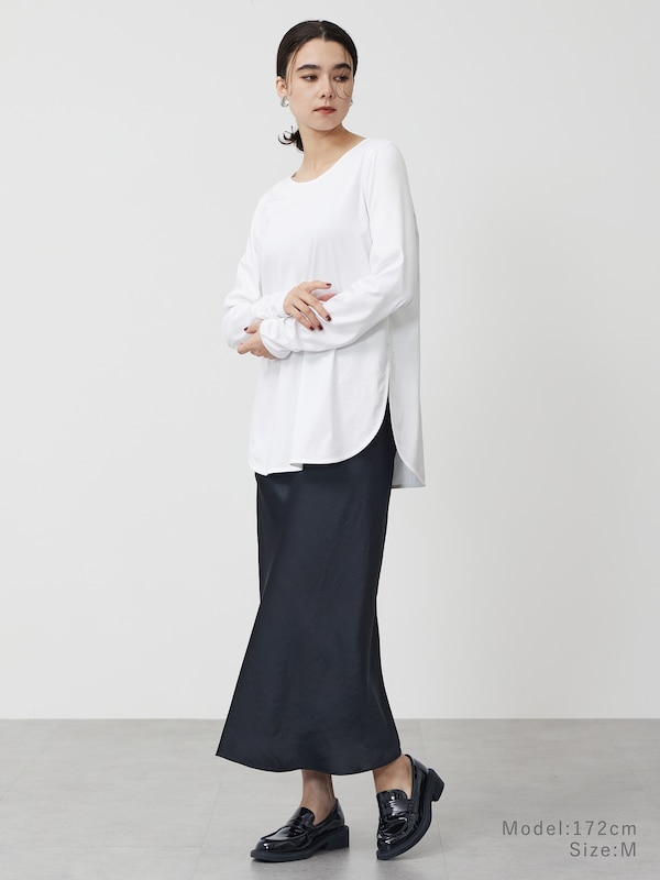 グロスジャージーレイヤードインナー（シャーリング）