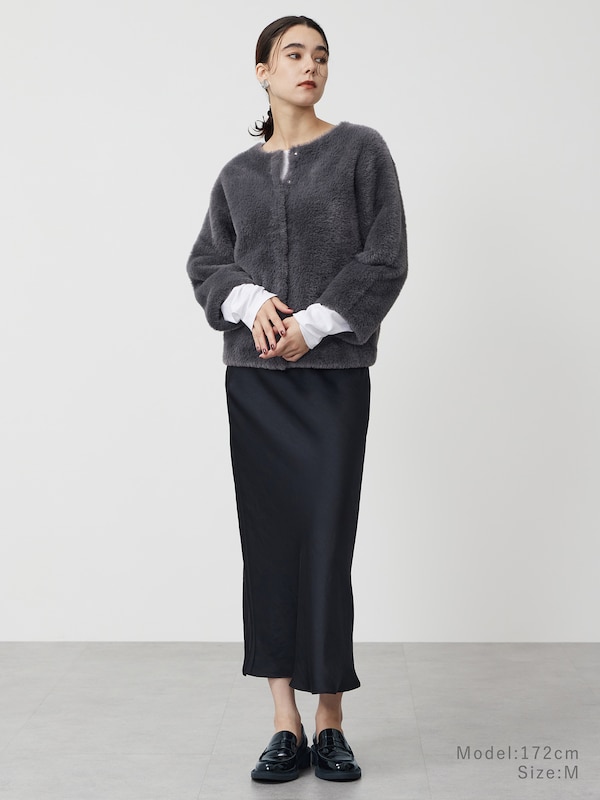 グロスジャージーレイヤードインナー（シャーリング）