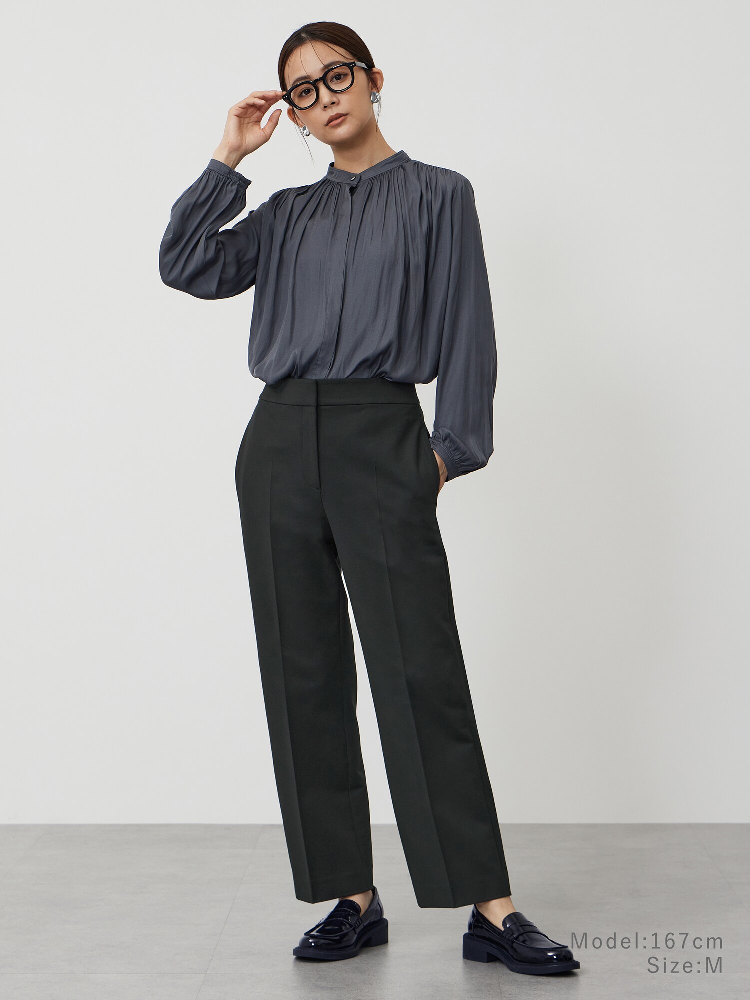 値下げ★ 新品 PLST ヴィンテージサテン メタルボタンブラウス ベージュ PLST(プラステ)公式 | ヴィンテージサテンメタルボタンブラウス