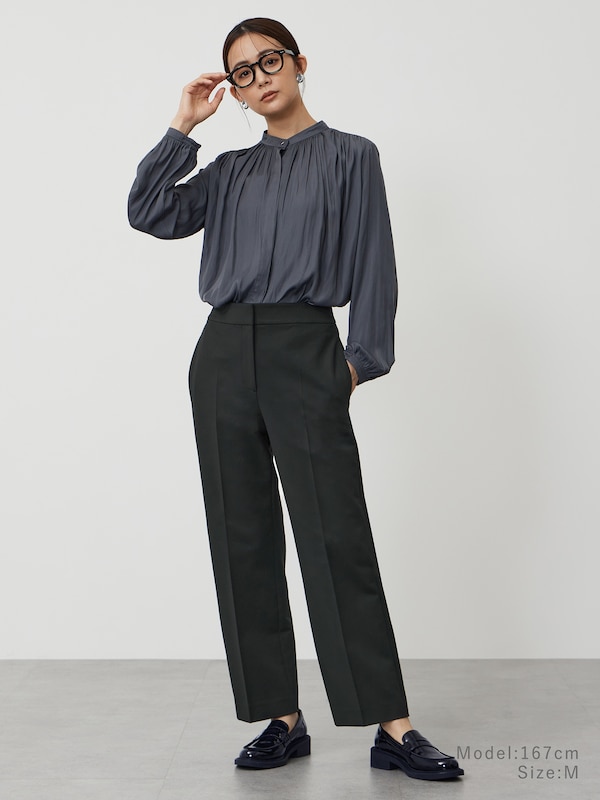 ヴィンテージサテンメタルボタンブラウス