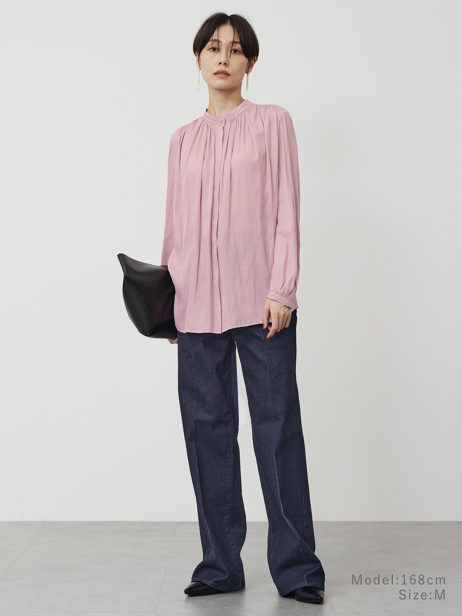 値下げ★ 新品 PLST ヴィンテージサテン メタルボタンブラウス ベージュ PLST(プラステ)公式 | ヴィンテージサテンメタルボタンブラウス