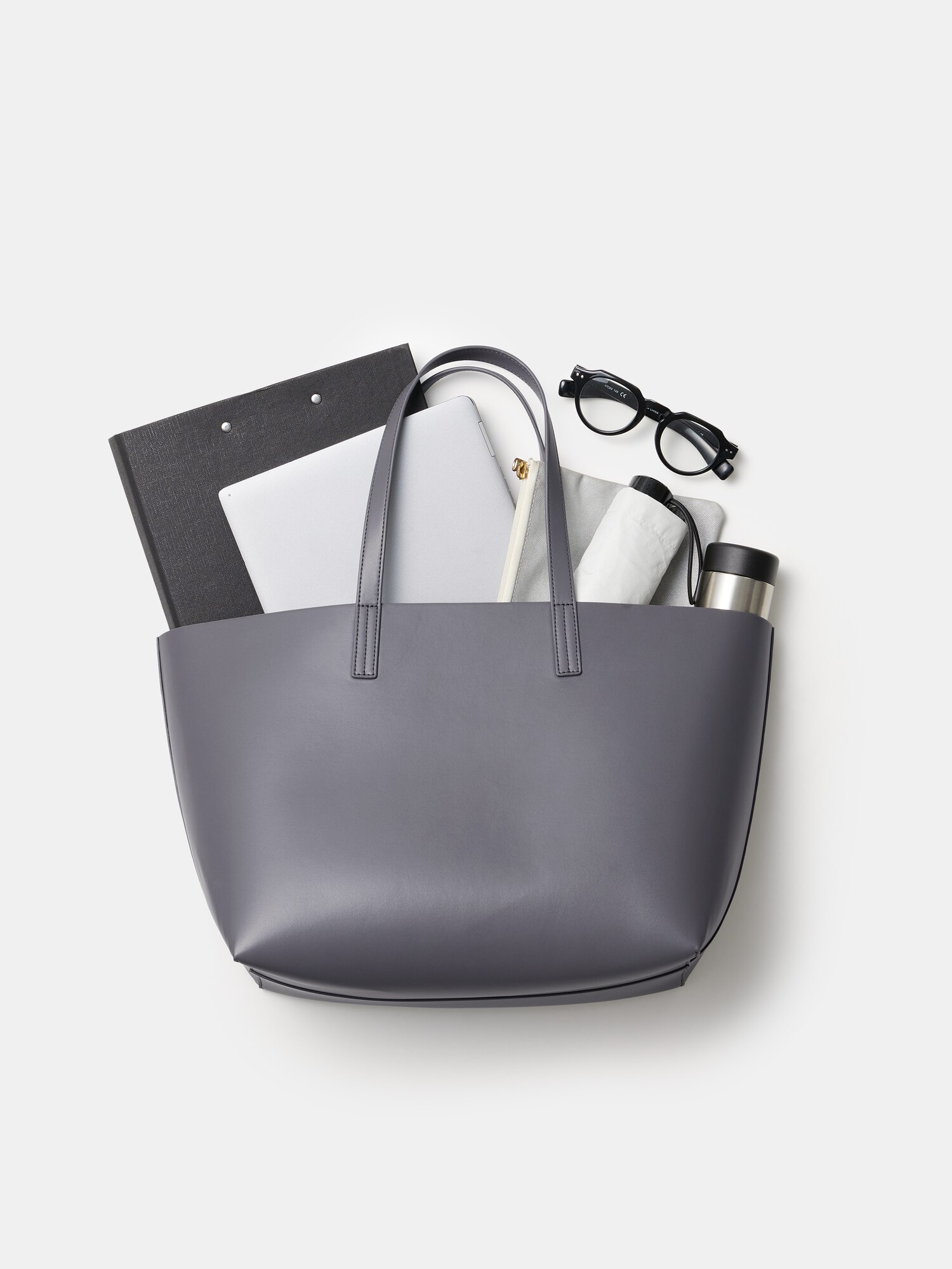 PORTER グレー トートバッグ ポーチ付き 男女兼用 PORTER ポーター ボーイフレンドトート シャンブレー トートバッグ(L