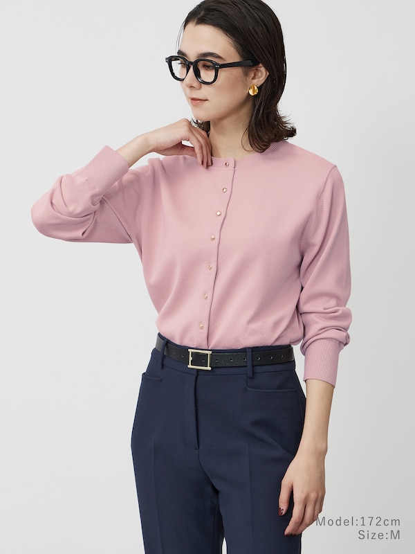 メリノウールブレンドメタルボタンカーディガン