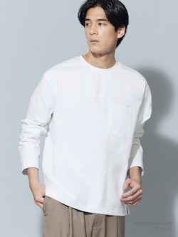 ストレッチコットンブレンドポケットTシャツ