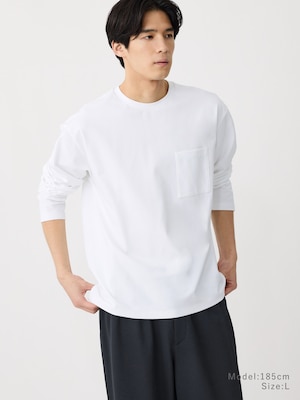 ストレッチコットンブレンドポケットTシャツ（長袖）