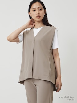 ハイストレッチトリコットペプラムジレ
