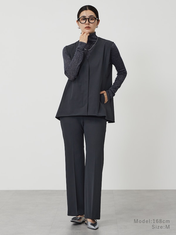 ハイストレッチトリコットペプラムジレ