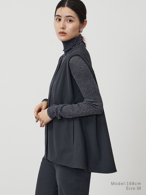 ハイストレッチトリコットペプラムジレ