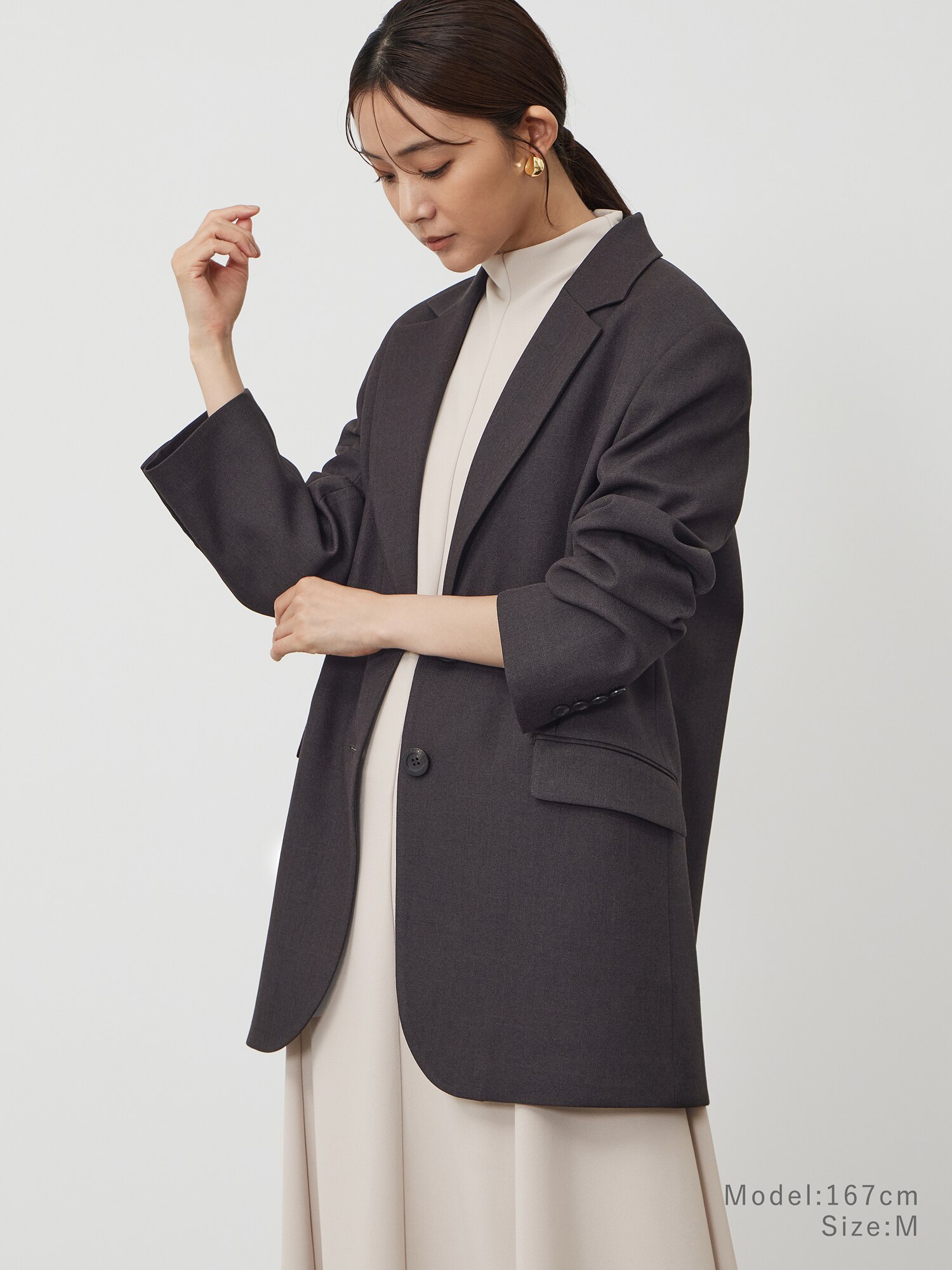 【値下げしました】PLST ジャケット＆パンツ チャコールグレー　秋冬向け 値下げしました】PLST ジャケット＆パンツ チャコールグレー