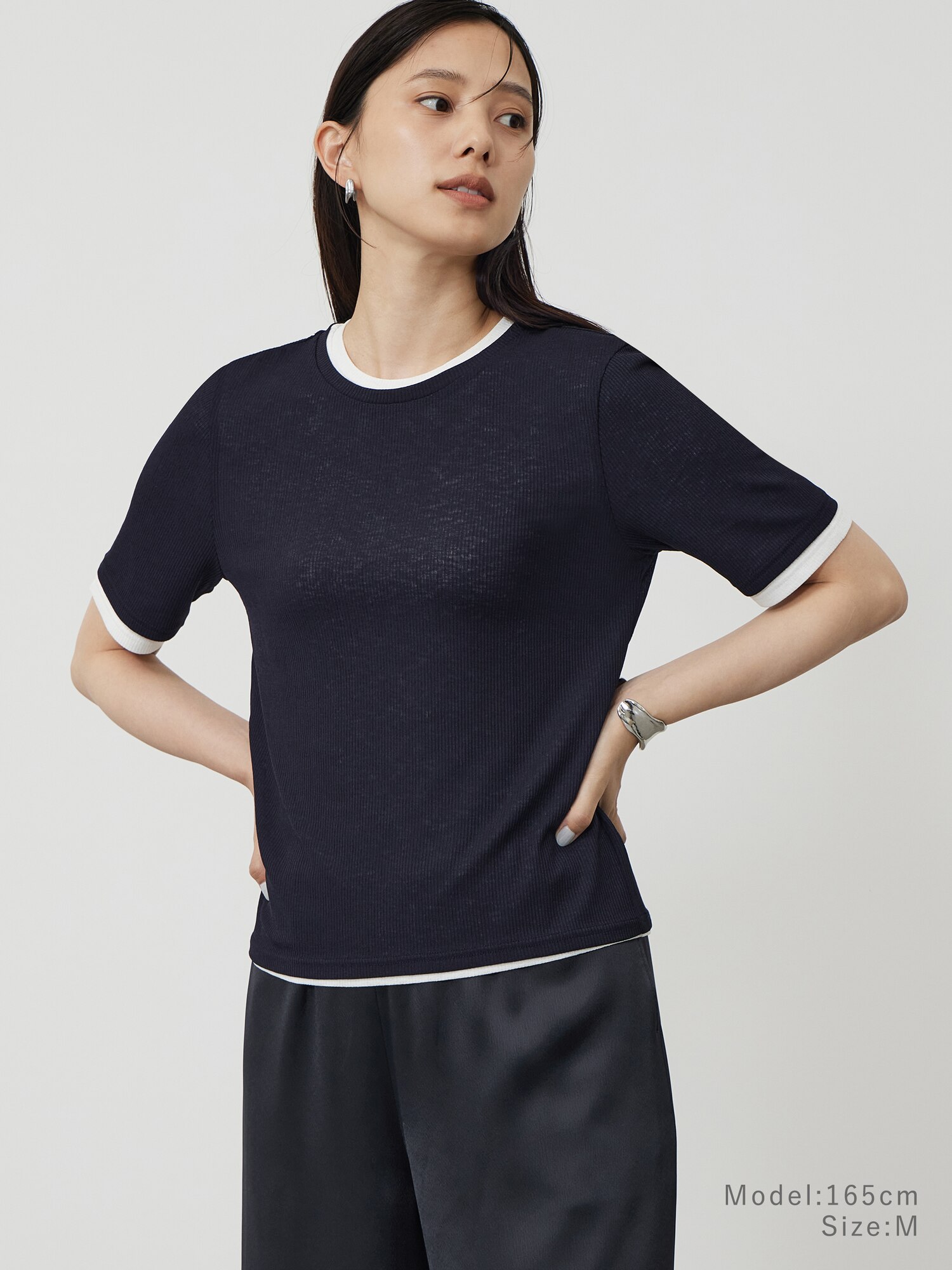 プラステ Tシャツ ブラック 黒 Mサイズ PLST(プラステ)公式 | Tシャツ・スウェット・カットソー(レディース)