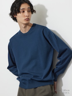 メリノウールブレンドクルーネックセーター