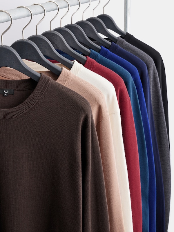 メリノウールブレンドクルーネックセーター