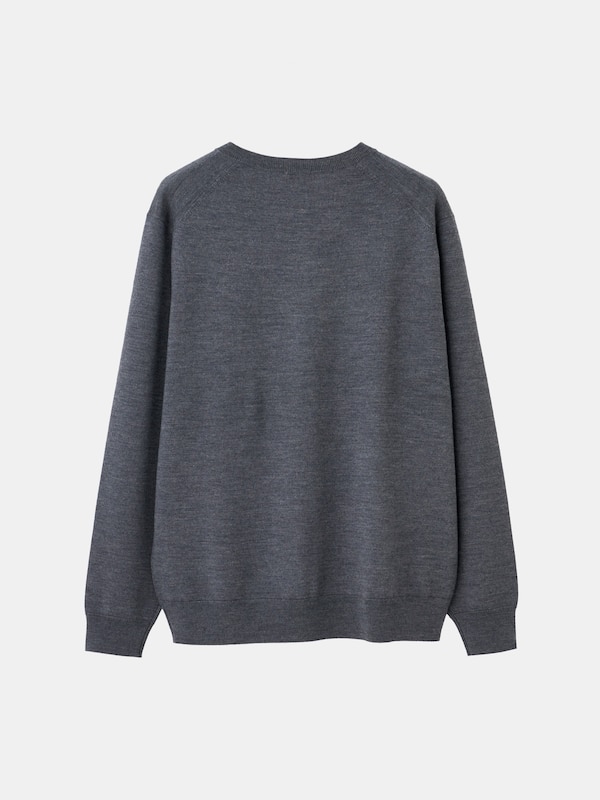 メリノウールブレンドVネックセーター