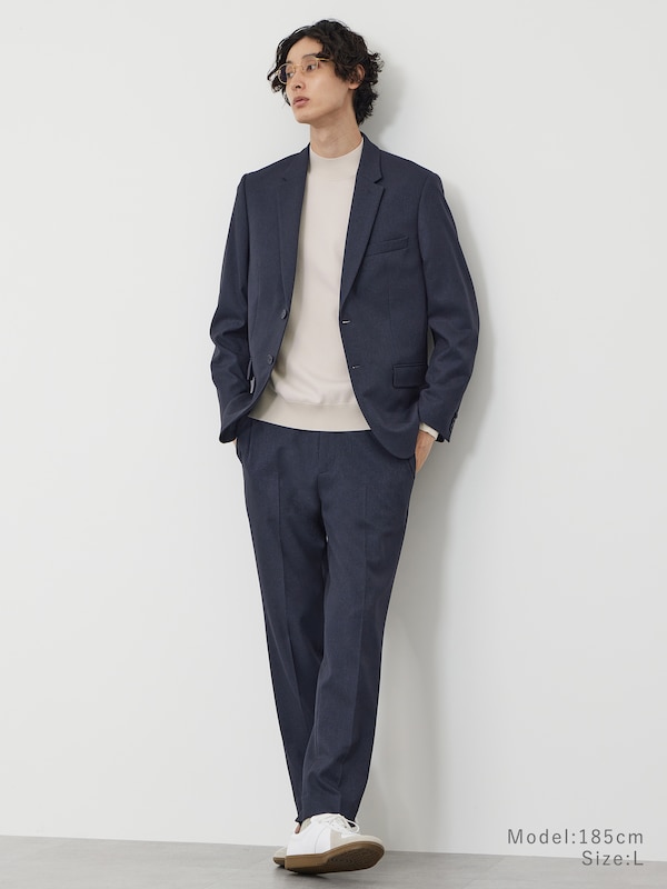 メリノウールブレンドモックネックセーター