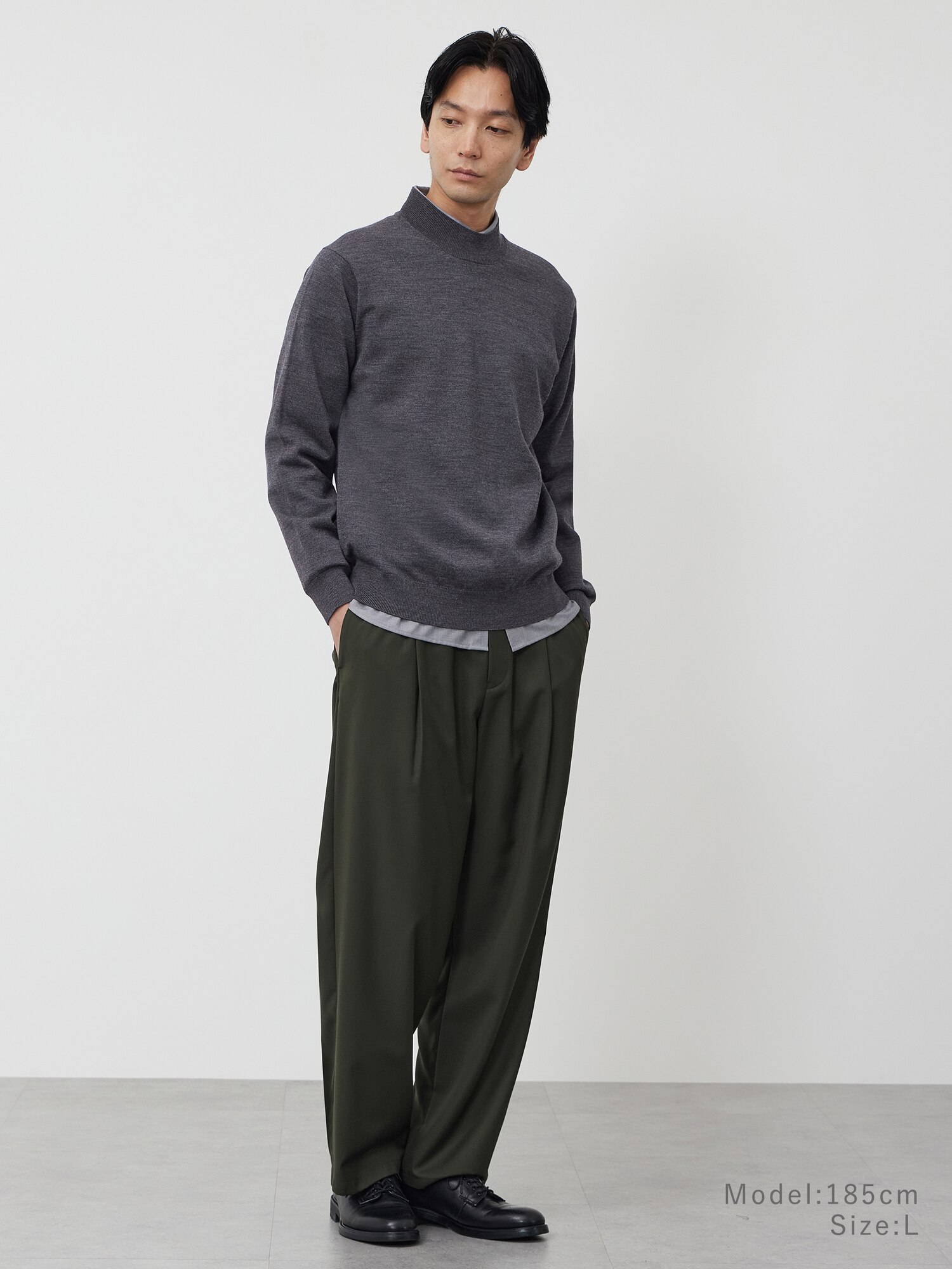 PLST(プラステ)公式 | メリノウールブレンドモックネックセーター