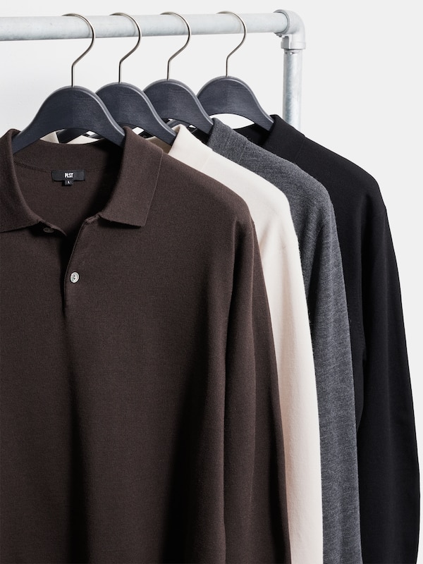 メリノウールブレンドポロシャツ
