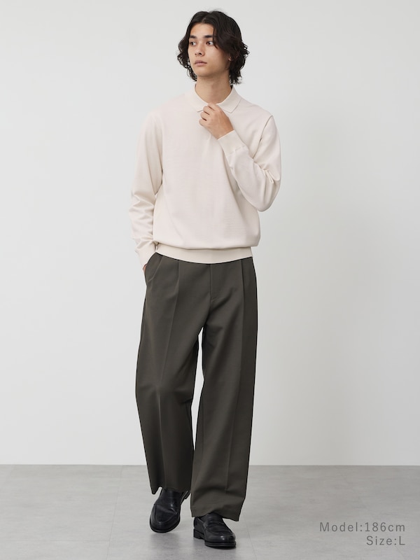 メリノウールブレンドポロシャツ