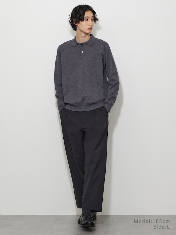 メリノウールブレンドポロシャツ